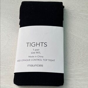 Maurices Control Top Classic Black Opaque Tights